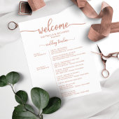 Papier Mariage Weekend Itinéraire Timeline Rose Gold