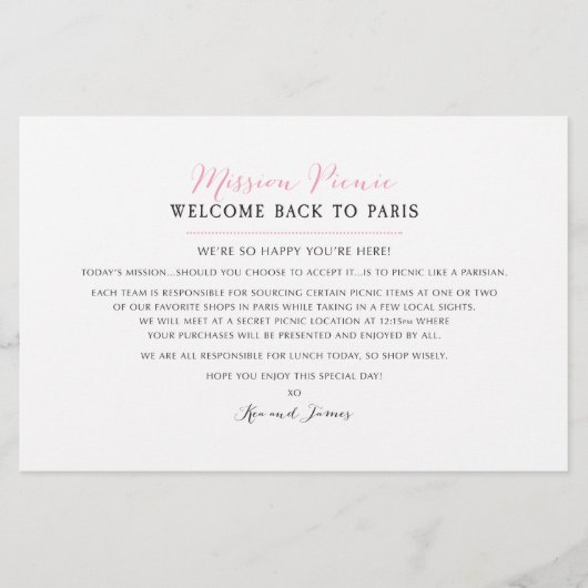 Papier Mariage Weekend Paris Event Map - CUSTOM for Kea (Devant)