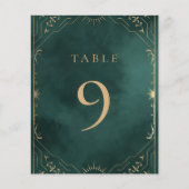 Papier Mariages célestes Gold Emerald Green Numéros de ta (Devant)