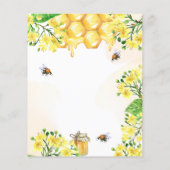 Papier Mariée abeille jaune floral nuptiale invitation (Dos)
