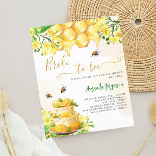 Papier Mariée abeille jaune floral nuptiale invitation