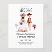 Papier Mariée Boho dessinée à la main Groom Amusante Mari (Devant)