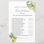 Papier Mariée citron & mariée trivia jeu de douche nuptia (Devant)