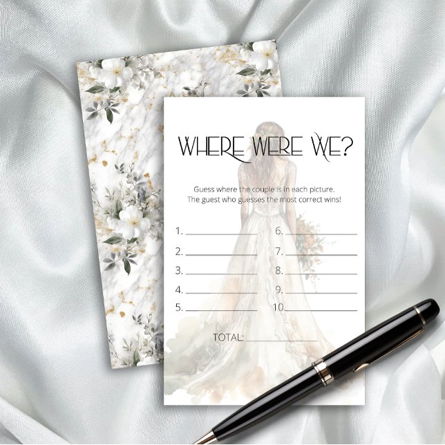 Papier Mariée en robe Où étions-nous jeu de douche nuptia (Créateur téléchargé)