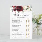 Papier Mariée Florale Bourgogne ou Guess qui l'a dit (Debout devant)