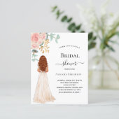 Papier Mariée rose de douche nuptiale invitation budget v (Debout devant)