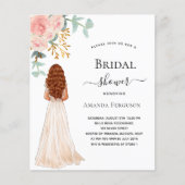 Papier Mariée rose de douche nuptiale invitation budget v (Devant)