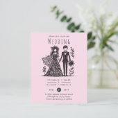 Papier Mariés de dessin animé de mariage dessiné à la mai (Debout devant)