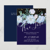 Papier Marine Aqua Blue Floral Budget Mariage (Devant / Derrière)