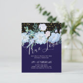 Papier Marine Aqua Blue Floral Budget Mariage (Debout devant)