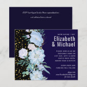 Papier Marine Aqua Blue Floral Budget Mariage (Devant / Derrière)