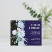 Papier Marine Aqua Blue Floral Budget Mariage (Debout devant)