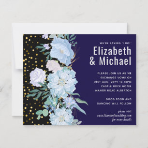 Papier Marine Aqua Blue Floral Budget Mariage