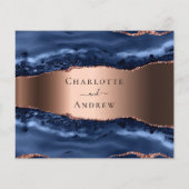 Papier Marine bleu agate rose or budget mariage RSVP (Dos)