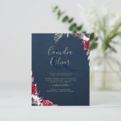 Papier Marine Bleu Berry Floral Bourgogne hiver automne (Debout devant)