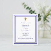 Papier Marine bleu blanc garçon Confirmation d'invitation (Debout devant)