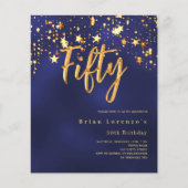Papier Marine bleu étoiles budget 50e anniversaire invita (Devant)
