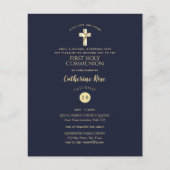 Papier Marine Bleu Or Sainte Communion Baptême Confirmati (Devant)