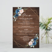 Papier Marine Blue Blush Rustic Wood Mariage géométrique (Debout devant)
