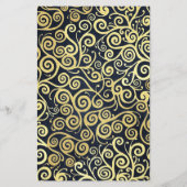 Papier Marine Blue & Gold Swirls Siège Tableau Numéro de (Dos)