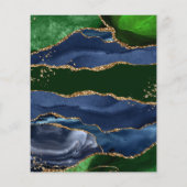 Papier Marine Blue & Green Agate Enregistrer la date (Dos)