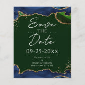 Papier Marine Blue & Green Agate Enregistrer la date (Devant)