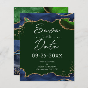 Papier Marine Blue & Green Agate Enregistrer la date