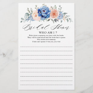 Papier Marine Blue Slate Dusty Blush Qui Suis-Je Jeu