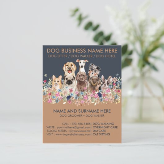 Papier Marine Brown chien assis service marié pour animau (Debout devant)