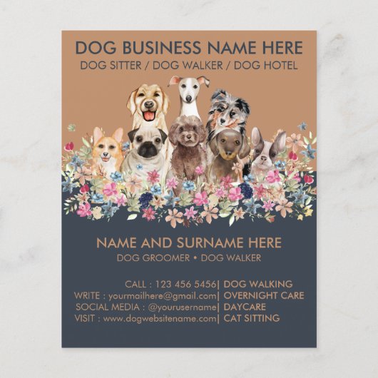 Papier Marine Brown chien assis service marié pour animau (Dos)