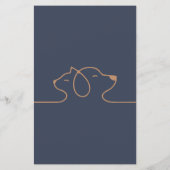 Papier Marine Brown Cute Chien Chat Logo Signaler Embarqu (Dos)