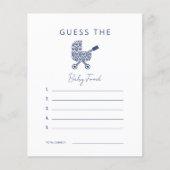 Papier Marine Damask Baby shower Guess the Baby Food Invi (Devant)
