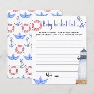 Papier Marine nautique - Liste des seaux pour bébés