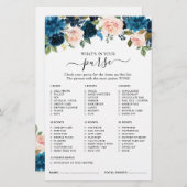 Papier Marine Royal Blue Blush rose Bride jeu de douche (Devant / Derrière)