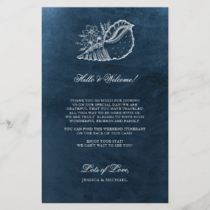 Papier Marine Seashell Beach Mariage Itinéraire de bienve