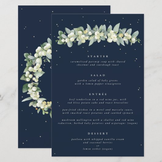 Papier Marine Snowberry+Eucalyptus 4 Mariage du cours Men (Devant / Derrière)