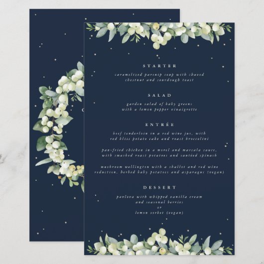 Papier Marine Snowberry+Eucalyptus 4 Mariage du cours Men (Devant / Derrière)