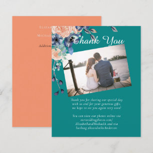Papier Marine turquoise Coral Floral Budget Mariage papet