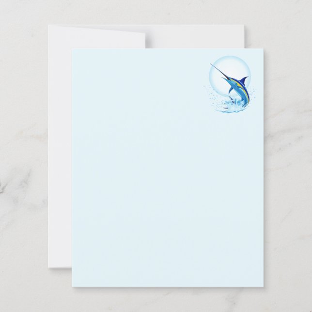 Papier Marlin Bleu Jaillissant de l'Océan (Devant)