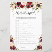 Papier Marsala bordeaux rustique au-dessus ou au-dessous (Devant)