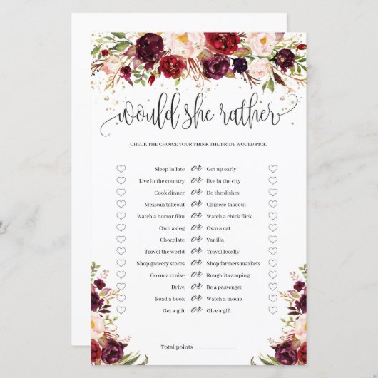 Papier Marsala burugna or floral serait-elle plutôt jeu (Devant / Derrière)