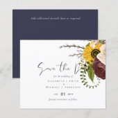 Papier Marsala Roses Sunflowers Budget Mariage pas cher (Devant / Derrière)