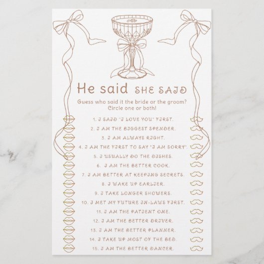 Papier Martini arc main tiré Il dit avoir dit jeu (Devant)