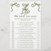 Papier Martini arc nuptiale Il dit qu'elle a dit jeu (Devant)