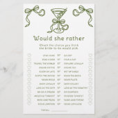 Papier Martini nuptiale Douche préférerait-elle jouer (Devant)