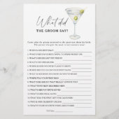 Papier Martini nuptiale Qu'a dit le marié (Devant)
