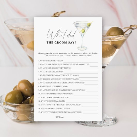 Papier Martini nuptiale Qu'a dit le marié