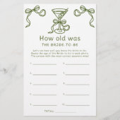 Papier Martini - Quel âge la mariée avait-elle à jouer (Devant)