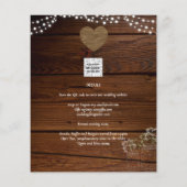 Papier Masars Mariage Inviter Rustic Wood Dentelle Budget (Dos)