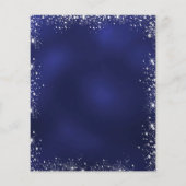 Papier Mascarade bleu marine argent doux 16 invitation (Dos)